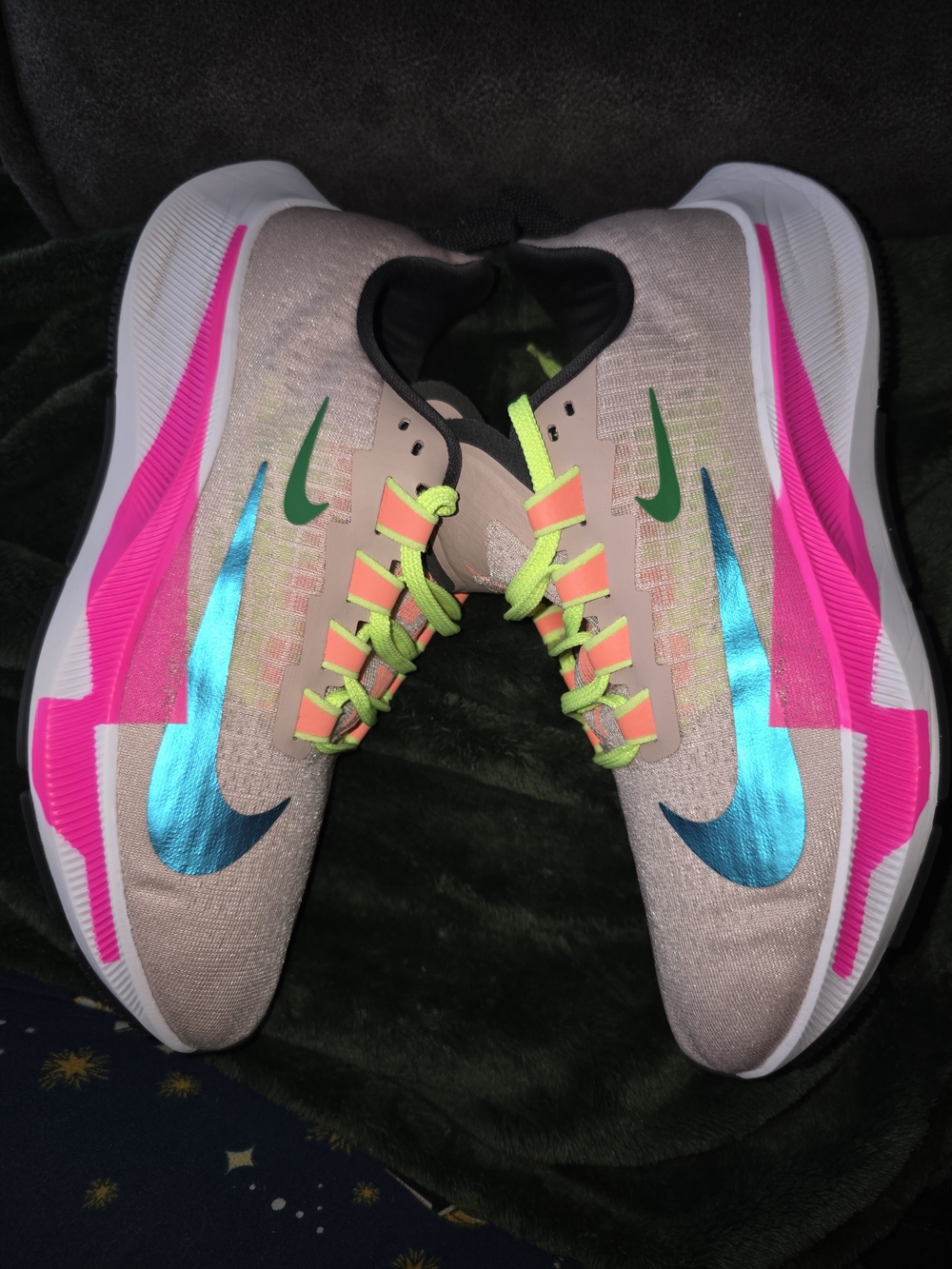 Nike Women’s Athletic Shoes - Pink, Teal & Neon Yellow Accents
